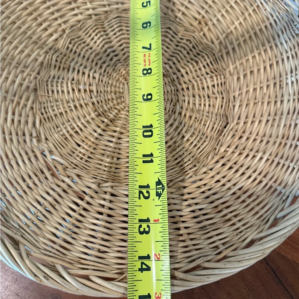 Vintage Woven Rattan Basket with‎ Handle French Country Farmhouse